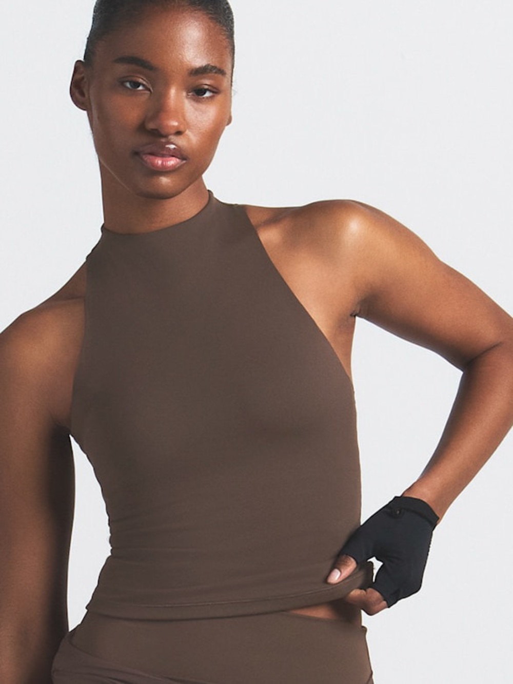 Nike skims matte  Dark Sepia Mock Neck Racer Tank